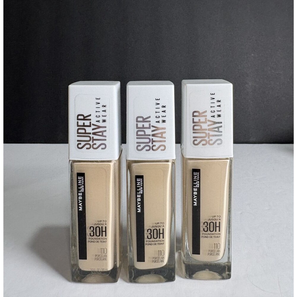 3 of Pack Maybelline SUPERSTAY 30H Foundation Water Resistant 110 PORCELAIN